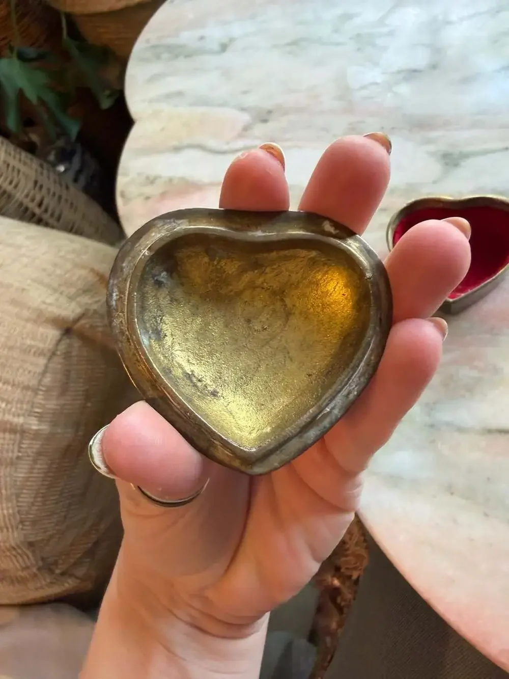 Vintage Napcoware Silver Plated Heart Trinket Box with 'With Love' Engraving